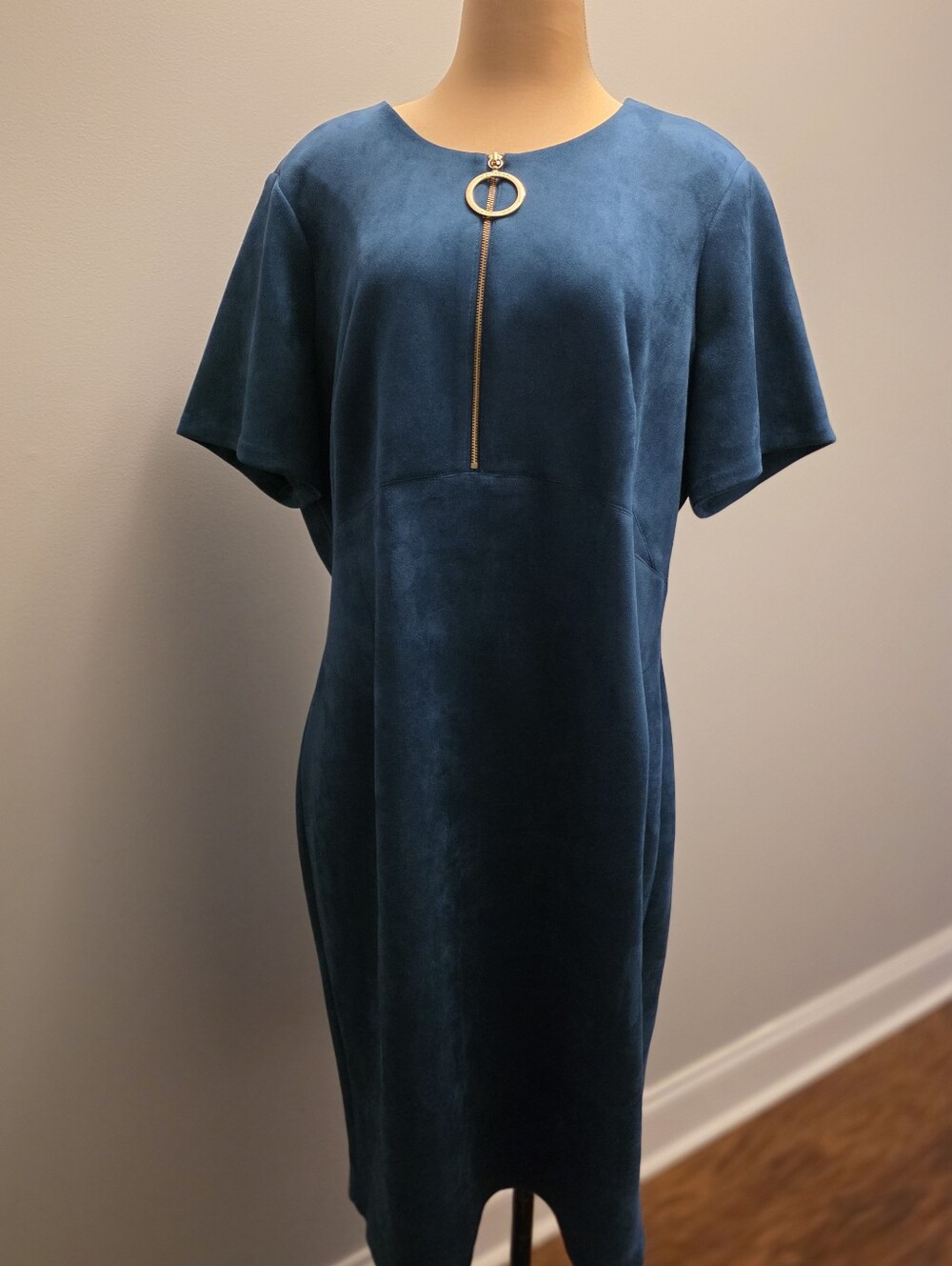 Calvin Ƙlein Scuba Faux Suede Sheath Dress